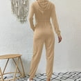 thumbnail image 4 of Sevevn Women Hooded Pocket Long Sleeves Zipper Hoodie Leisure Motion Jumpsuits Khaki S Savings Up to 30% Off, 4 of 6