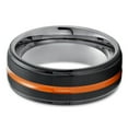 thumbnail image 2 of Orange Tungsten Wedding Ring,Black Wedding Ring,8mm Tungsten Ring,Anniversary Ring,Engagement Ring, 2 of 4