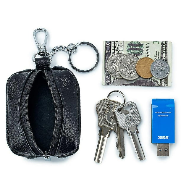 Funda De Cuero Para Llaves De Coche Para Hombre, Monedero Suave Con Cremallera, Funda Para Llaves De Coche Para Hombre Monedero Suave Con Cremallera Funda Para Llavero