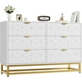 thumbnail image 7 of Senfot Dresser for Bedroom,Long Storage Organizer for TV Stand & Closet,Modern 6 Drawer Double Dresser with Gold Handles,Large Chest of Drawers for Living Room,Hallway,Entryway,White, 7 of 7