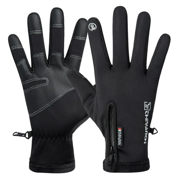 CIMAXIC 1 Pair Winter Riding Gloves Warm Windproof Waterproof Bike Gloves Touch Screen Gloves Mountaineering Gloves for Men (Black, XL),8.66"X3.94"X0.79"