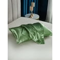 thumbnail image 6 of Move Over Grass Green Satin Pillowcases Queen, Silk like Satin Pillow Cover Set of 2, Silky Microfiber Solid Pattern, 2 Pack, 6 of 7