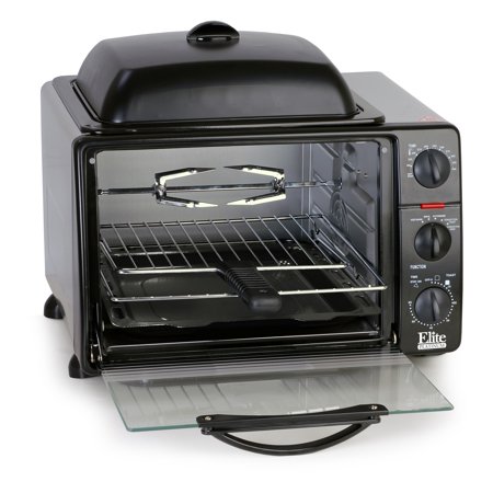 Elite Platinum ERO-2008SZ Multi-Function Toaster Oven w/ Rotisserie and Grill/Griddle Top - 8 Cu