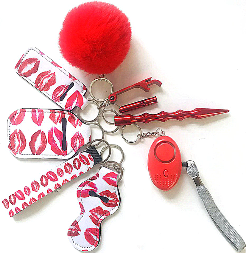 Wisdom Pocket Alarm Women Personal Alarm Keychain Set, 10 Pieces