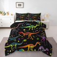 thumbnail image 2 of Erosebridal Dinosaur Skeleton Bedding Queen Comforter Set, Neon Colorful Down Comforter, Cartoon Dots Decor, Reversible, 2 of 8