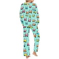 thumbnail image 4 of Mqqzkk Womens Pajama Sets 2 Piece Cute Printed Pjs Sleepwear Soft Comfy Loungewear Long Sleeve Pullover Top and Pants L, 4 of 6