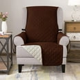 thumbnail image 2 of CHOK 2024 Reversible Wing Chair Slipcovers with Elastic Band and Side Pocket (Navy), 2 of 6