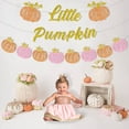 thumbnail image 2 of Glitter Little Pumpkin Banner Fall Baby Shower Gender Reveal Birthday Party for Kid's Birthday Party, Thanksgiving Fall Theme Pumpkin Baby Shower Decorations Supplies,Fall Pumpkin Decorations for Home, 2 of 6