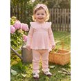 thumbnail image 4 of RUINIXCW Toddler Girl Fall Outfits Lace Trim Long Sleeve Tops and Pants Headband, 4 of 8