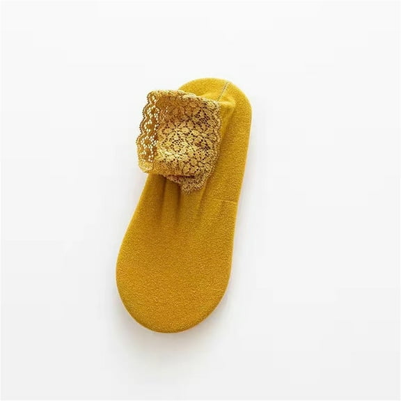 Diufon Women's Lace Socks Thickened Warm Non-Slip Middle Tube Carpet Socks Bottoms Solid Color Boot Socks