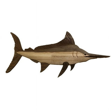Wooden Sea Fish Decor Statue Whale Figurine Sculpture Ornament Rustic Decoration Wall Hanging Decoration,C