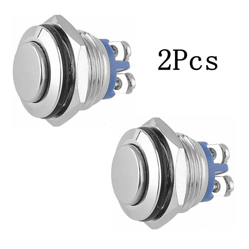 Momentary Push Button Starter Switch Boat Metal 16mm 2PCs 