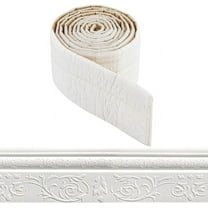 90.5 x 3.9in Peel and Stick Wallpaper Border Crown Molding White Self Adhesive Flexible Baseboard Trim Waterproof Mirror Sticky Wall Edging Base Lines Foam for Hotel Home DIY Decor