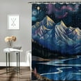 thumbnail image 2 of Orinice Stars Sky Mountain Bathroom Decor Set, Colorful Luxurious Graphic Print Polyester Fabric Fashion Shower Curtain with Hooks and Waterproof Rings, Machine Washable 60x72, 2 of 7