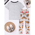 thumbnail image 4 of QEFJNO 3-12Y Boys Pajamas Little Big Boys Pajamas Short Sleeves and Pants 2 Pieces Summer Pjs Set Kid Excavator Sleepwear, 4 of 15