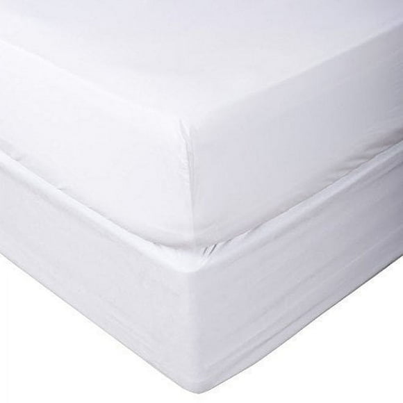 Prince Literie 1000 Fils s'Adapte à un Matelas jusqu'à 8 Pouces de Profondeur 1 Pce (Drap de Dessous Seulement) Drap-Housse 100 % Coton (Blanc, Très Grand)