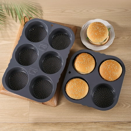 

Ludlz Mold Flexible Silicone Bread Pan 4/6Grids Evenly Baked with Holes Heat-resistant Non-stick Food-grade Silicone Bread Mold