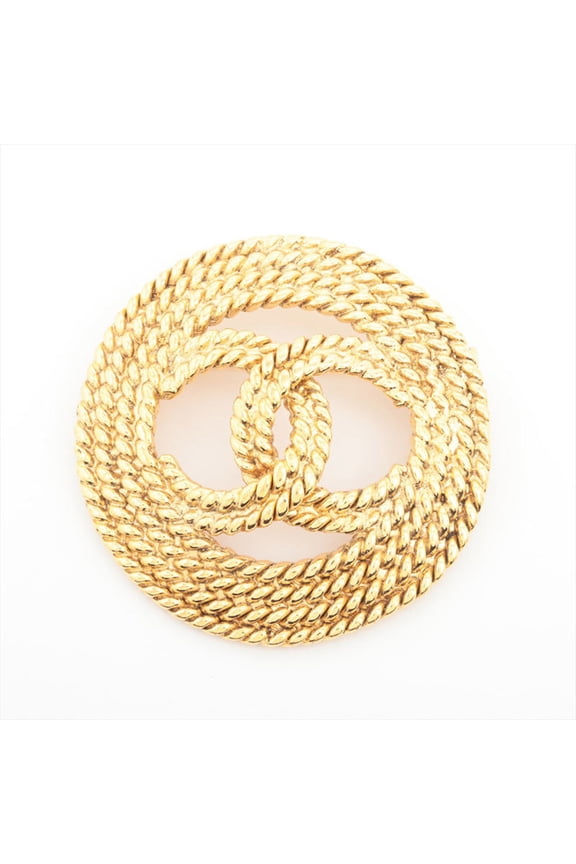 Pre-Owned CHANEL 93P Coco Mark Brooch Gold WS15818