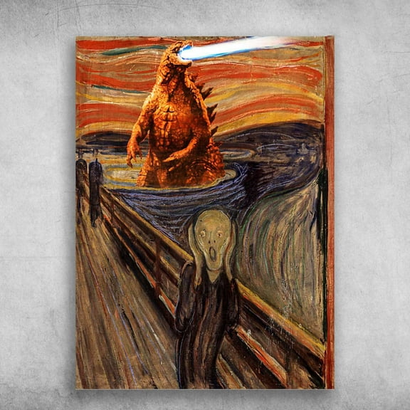 The Scream, Godzilla Poster, Wall Art Poster 11 x 17 Inch Poster