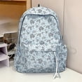 thumbnail image 3 of Floral School Backpack, Lightweight School Bookbag with Drawstring Side Pockets, Portable Laptop Backpack for College Shopping (Style 3), 3 of 10