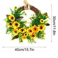 thumbnail image 7 of Clearance! Sunflower Wreaths, Artificial Greenery Wreath for Outdoor Front Door Indoor Wall or Window Décor Hanging Decorations 15.7x11.8in, 7 of 7