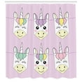 thumbnail image 3 of Ambesonne Unicorn Party Shower Curtain, Fun Party, 69"Wx70"L, Multicolor, 3 of 3