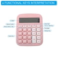 thumbnail image 3 of Calculadora de escritorio Uxcell, calculadora electrónica de función estándar de 12 dígitos con pantalla LCD grande, color rosa, 3 of 7