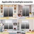 thumbnail image 6 of Black Flower Kitchen Curtains Small Short 39 Inch Length, Geometric Stripes Gradient Simple Branch Grommet Top Bedroom Living Room Curtains, Light Filtering Cafe Curtain Drapes 2 Panels Set 55''x39'', 6 of 9