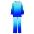 thumbnail image 4 of up to 60% off Gifts Womens Lounge Set Homewear 2 Piece Sets for Women Fashion Gradient Print Long Sleeve Pullover and Drawstring Long Pant Lounge Sets Ladies Sleepwear Pajama Sets, 4 of 5