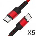 thumbnail image 1 of 5x Cable de Línea de Fecha USB C 60W 3A Cable de Carga Rápida para Accesorios de Accesorios de Teléfonos Inteligentes 5 piezas, 1 of 8