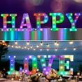 thumbnail image 2 of Pooqla Colorful LED Marquee Letter Lights with Remote – Light Up Marquee Signs – Party Bar Letters with Lights Decorations for The Home - Multicolor V, 2 of 7