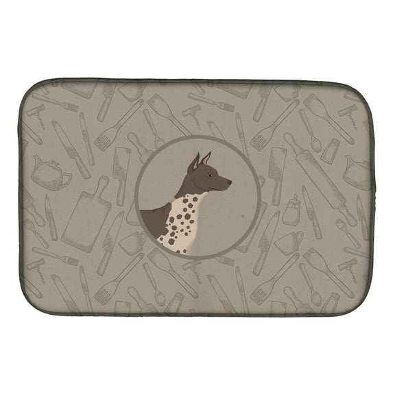 Caroline's Treasures American Hairless Terrier In the Kitchen Dish Drying Mat