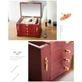 thumbnail image 3 of Xinxinyy Large Wooden Jewelry Storage Boxes With Locks Key Jewelry Boxes Rings Earring Bracelets Organizer Mirror Holder Claret, 3 of 4