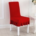 thumbnail image 3 of Dining Chair Covers with Skirt, Universal Easy Fitted Dining Chair Slipcovers High Stretch for Home Ceremony Banquet Wedding Party, 3 of 8