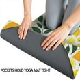 thumbnail image 3 of Yellow Lemon Fruits GreenLeaves Pattern Hot Yoga Mat Towel Non Slip for Hot Yoga - Quick-Drying Yoga Mat Cover with 4 Corner Pockets with Travel Bag - Hot Yoga Towel Non Slip 74"x26", 3 of 6
