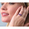 thumbnail image 4 of Gem Stone King 925 Sterling Silver Round Purple Amethyst 3 Stone Ring for Women (2.00 Cttw, Gemstone Birthstone, Available in Size 5, 6, 7, 8, 9), 4 of 5