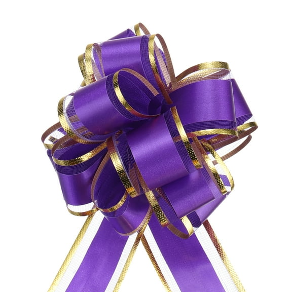 Uxcell 5Pcs 4" Large Big Pull Bow Gift Wrapping Bows Ribbon for Christmas Purple