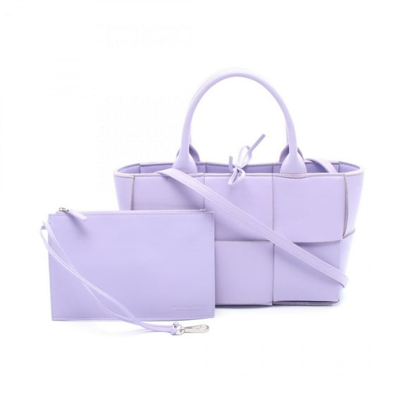 Pre-Owned Bottega Veneta Mini Arco Tote Bag, Leather, Women's, Purple, 709337VCQC22916 (Good)