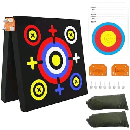 20 x 20 x 4 Foam Archery Target Set Foldable Self-Standing High-Density Target Block Backyard Portable Target for Compound Bows Youth & Adult Archery Practice Built-in Carrying Handle$$Other