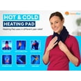 thumbnail image 3 of SunnyBay Microwave Heating Pad, Microwavable Heated Neck and Shoulder Wrap, Moist Hot or Cold Pack for Pain Relief with Flaxseeds and Fleece Cover, 26x6 Inches, Navy Blue, 3 of 8