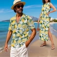 thumbnail image 2 of Yuyamidu Couples Vacation Outfits Matching Sets Lemon Dress for Women Maxi Dress with Pockets Mens Hawaiian Shirts Short Sleeve Beach Tropical Shirts Family Matching Vacation Clothes Men's L, 2 of 7
