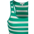 thumbnail image 4 of KOGMO Womens Cotton Stripe Ribbed Racerback Tank Top, 4 of 5