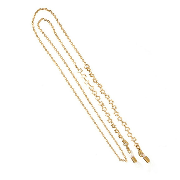 KALLORY Glasses Neck Strap 1Pack Golden Metal Protect Glasses Simple For Eyewear Indoor Activities