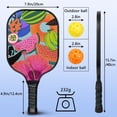 thumbnail image 4 of Pickleball Paddles Set Of 2, Fiberglass Surface, Tropical Jungle Print, 4 Balls & Bag, 4 of 5