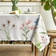 thumbnail image 3 of Horaldaily Spring Summer Tablecloth 60x84 Inch, Easter Watercolor Wild Flowers Blooming Floral Table Cover for Party Picnic Dinner Decor, 3 of 4