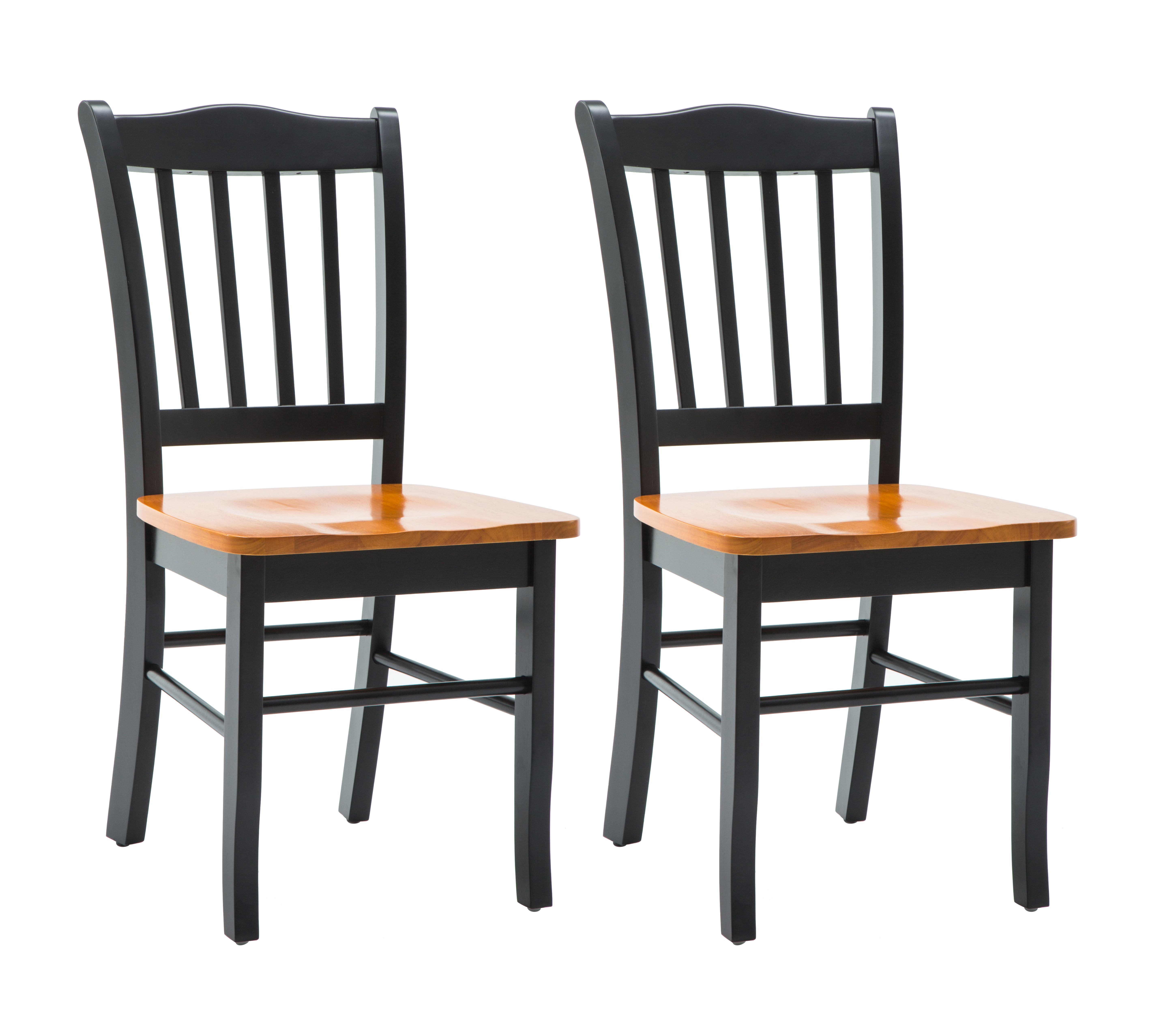 Boraam Wood Shaker Dining Chair, Black and Oak (Set of 2) photo 1