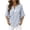 #0137-Light Blue, variant on Favoffer Women's Faux Linen Blend Top V Neck 3/4 Sleeve Striped Ruffle Cuff Loose Fit Casual Lightweight Breathable Daily Blouse