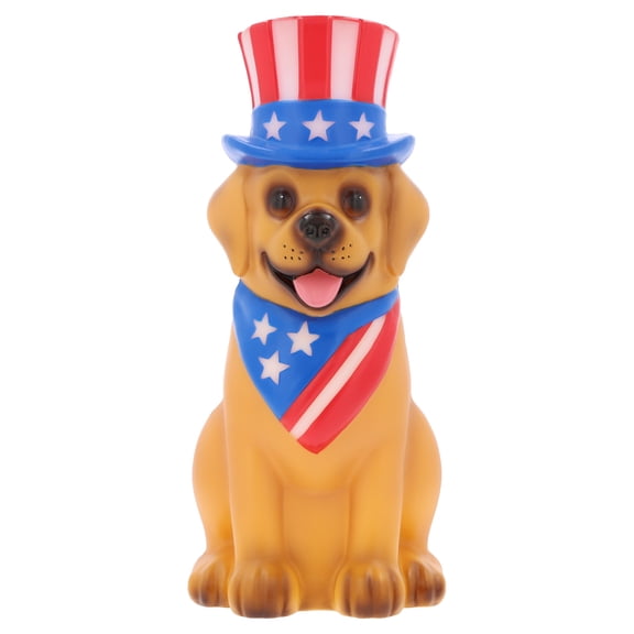 Way to Celebrate 14-Inch Patriotic Lighted Dog Decoration, Multicolor