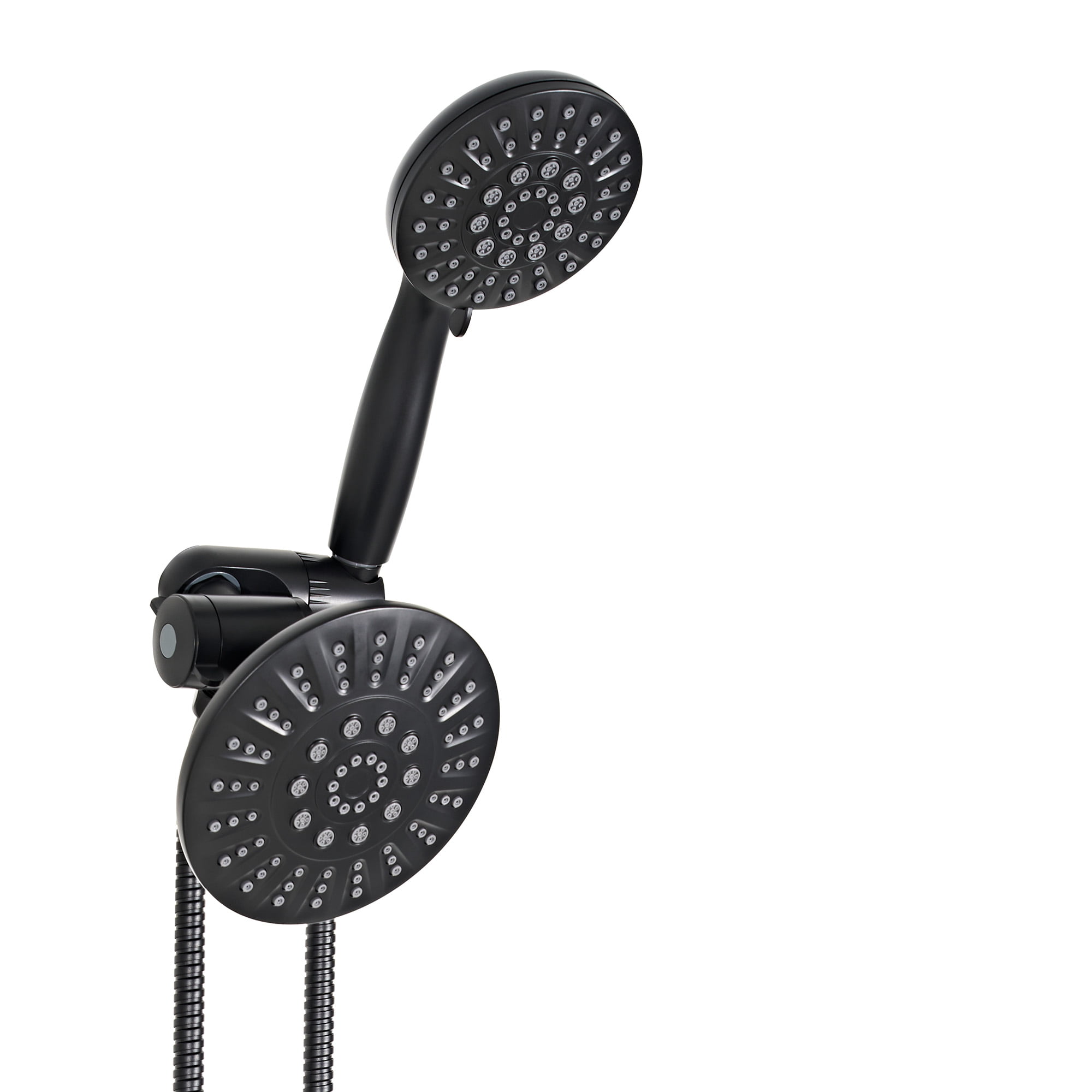 Akicon 2-in-1 Dual Shower Head, 6-Setting High Pressure Rain Shower Head with Handheld Spray, Round Showerhead with Adjustable Angle, Anti-Clog Nozzles for Bathroom, 2.5 GPM Flow Rate