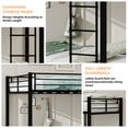 thumbnail image 5 of Leumius Triple Bunk Bed Full over Full with Trundle, Convertible Metal Bunk Bed Frame with Ladder & Safety Guardrail, Space-Saving for Teens and Adults,Black, 5 of 8
